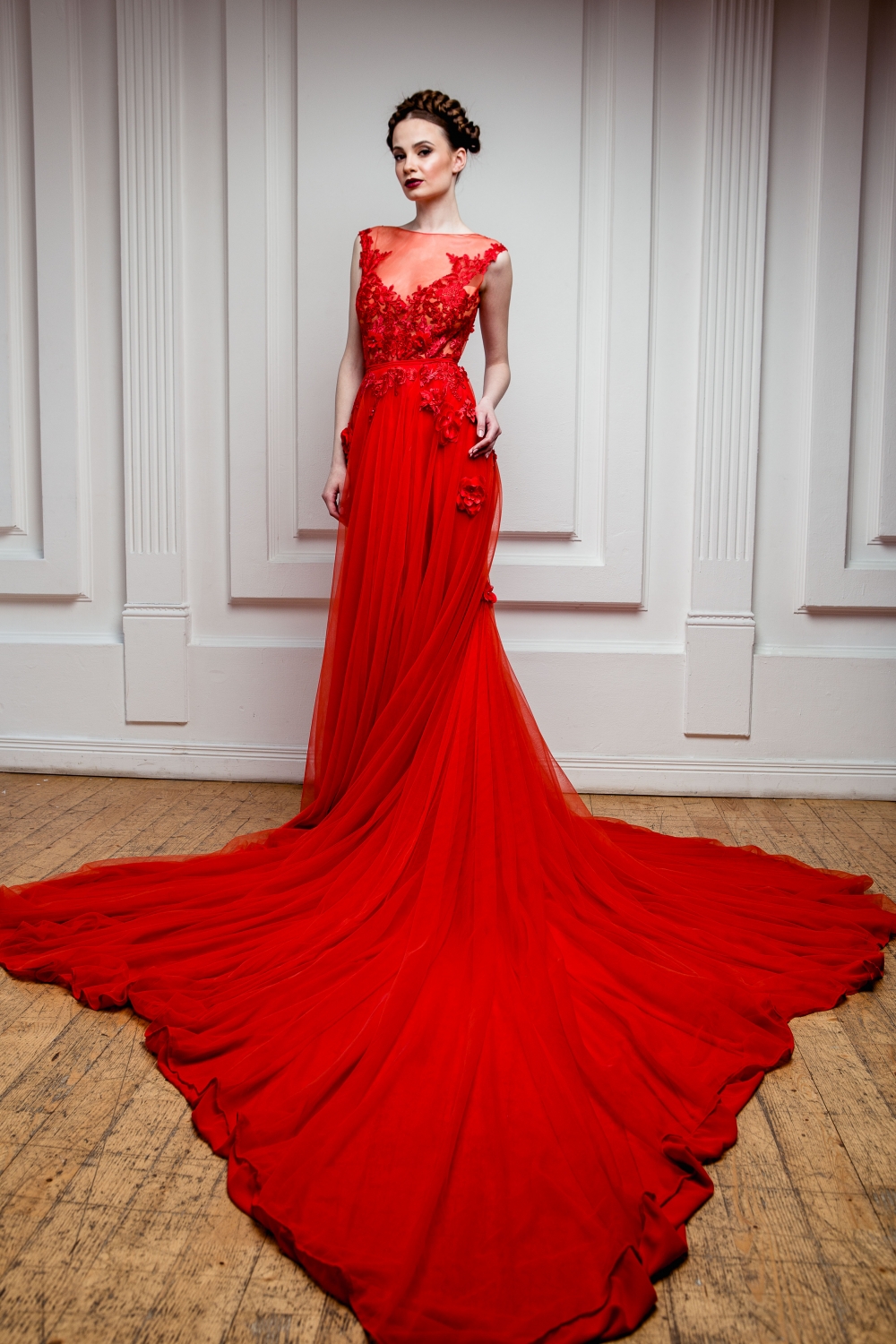 robe rouge, robe de soirée rouge, robe de bal rouge, robe rouge sur mesure Genève,
