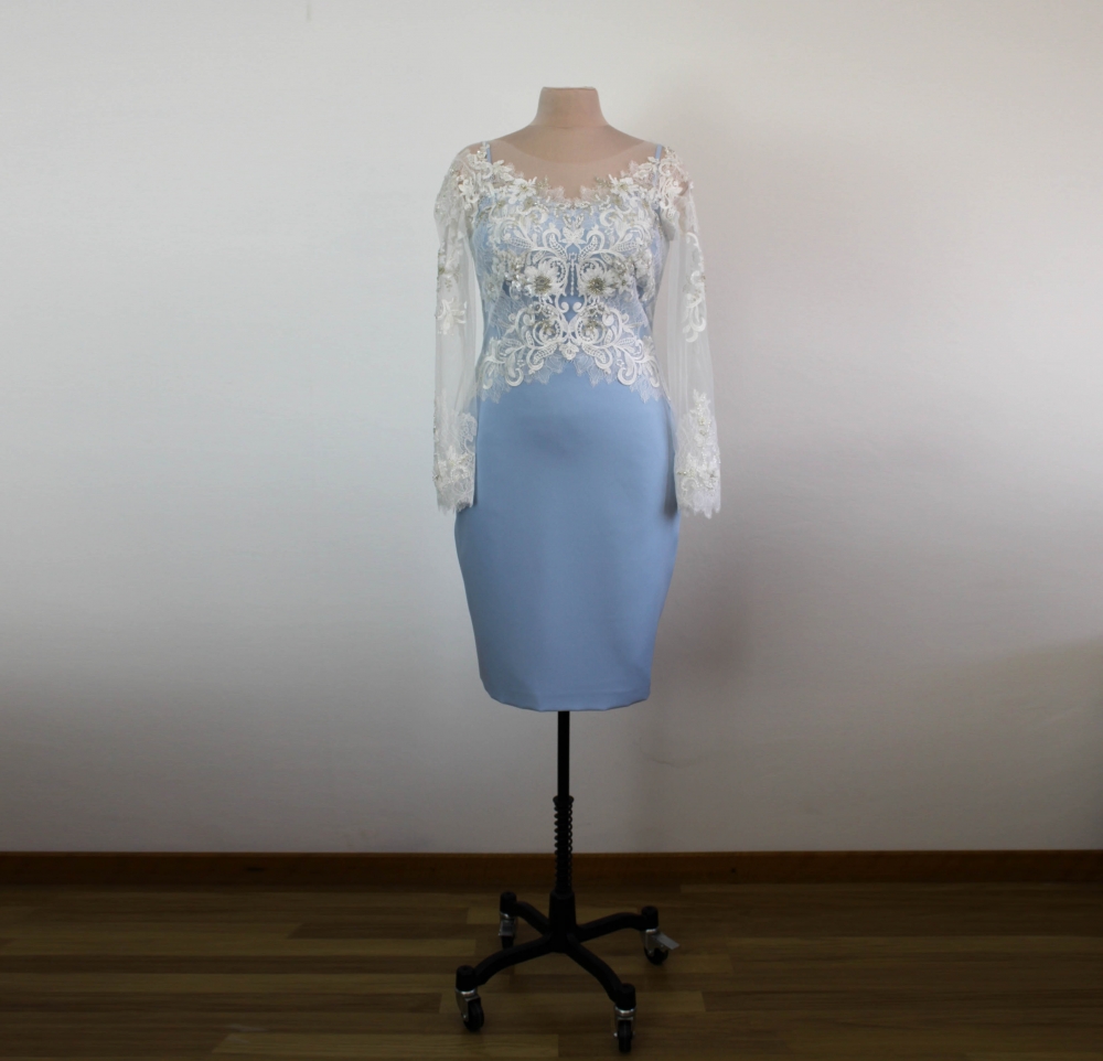 Ensemble minimaliste deux-pieces robe corsetee et blouse en dentelle #1224