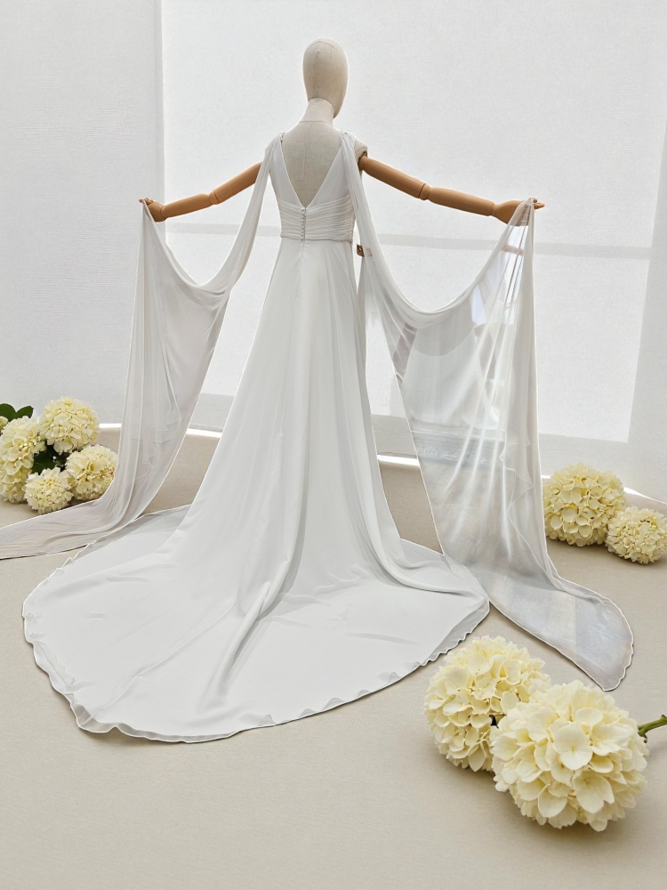 Cape de mariee en chiffon #1226