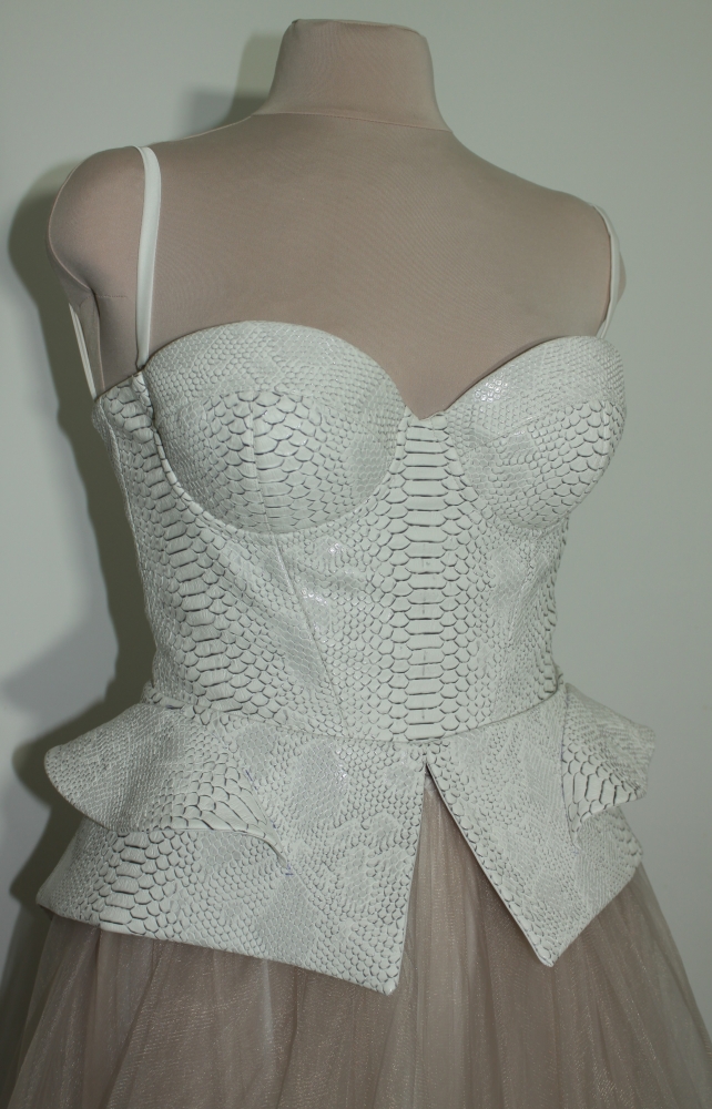 Corset en cuir vegan a motif reptile #1236